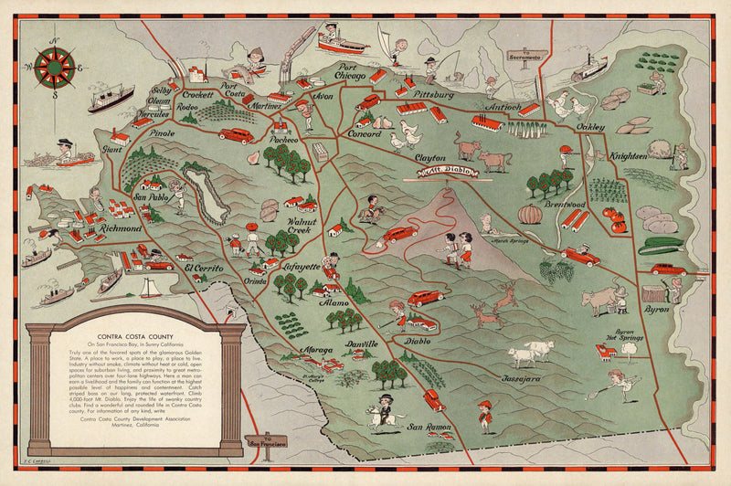 Size comparison using Vintage Map of San Francisco, California 1932