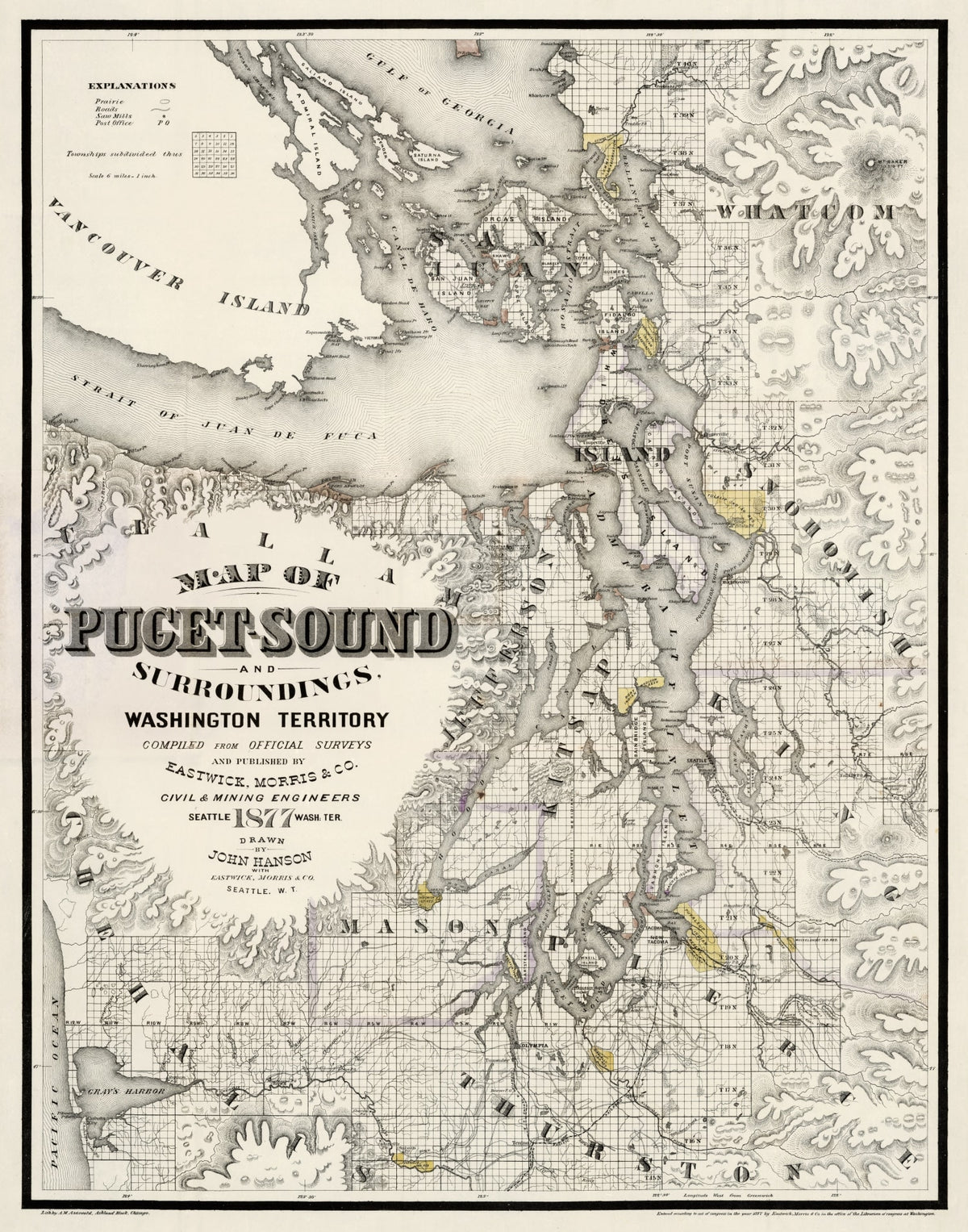 Preview of Vintage Map of Seattle, Washington 1877
