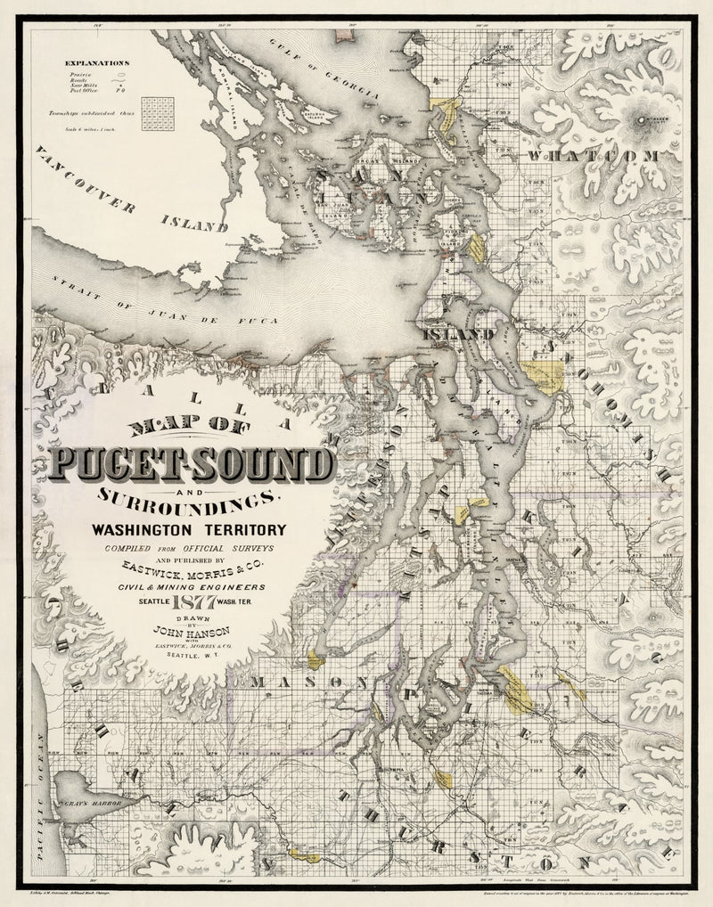 Size comparison using Vintage Map of Seattle, Washington 1877