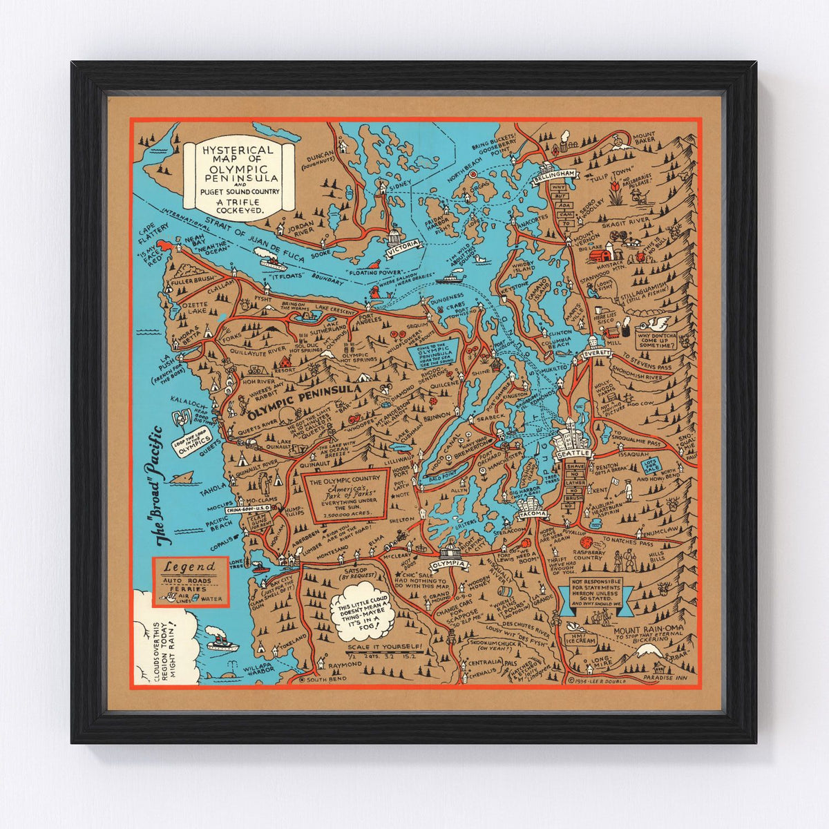 Seattle Vintage Map 1934