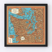 Seattle Vintage Map 1934