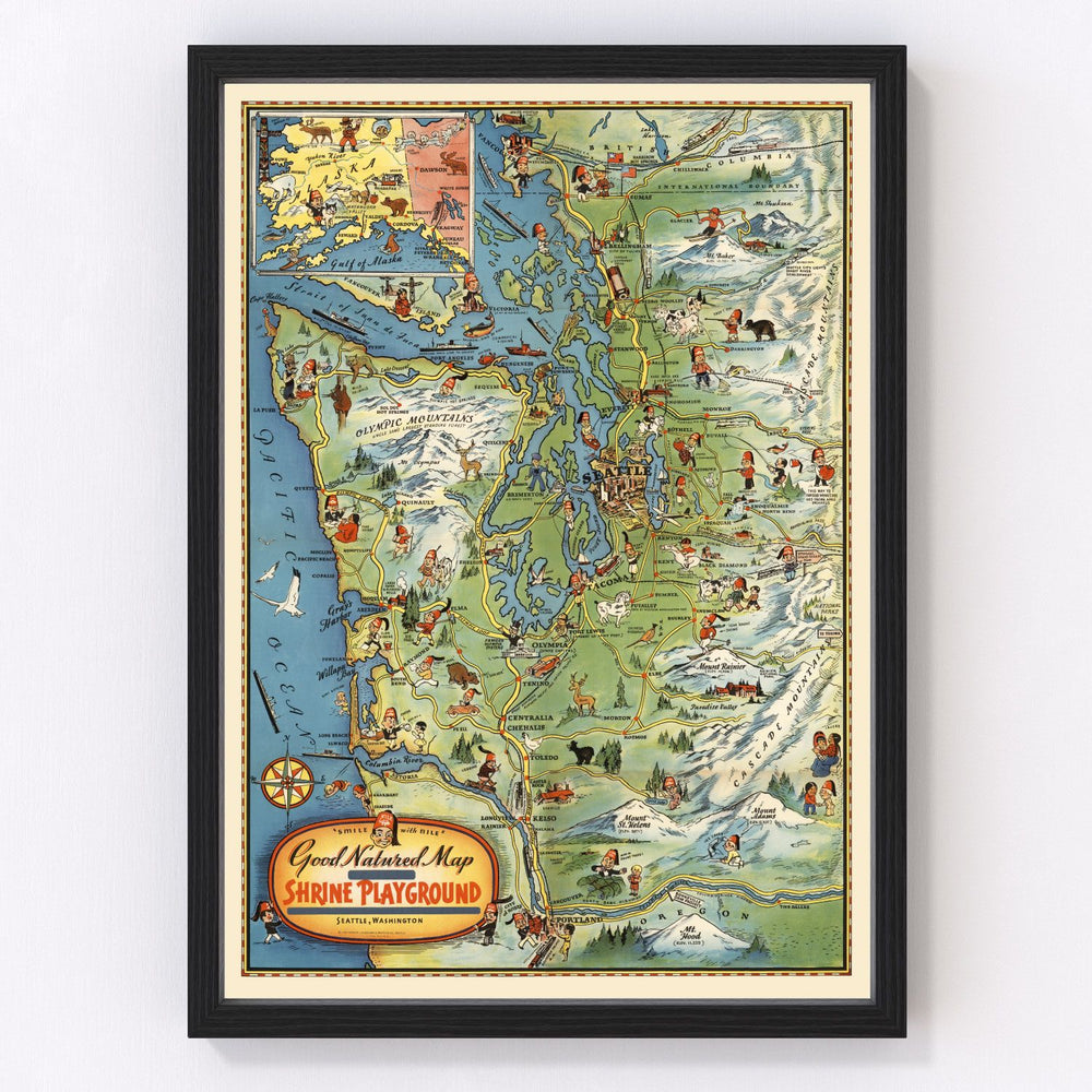Seattle Vintage Map 1936