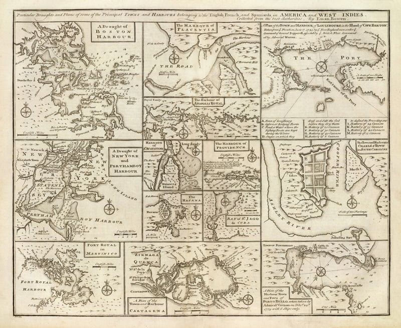 Size comparison using Vintage Map of Boston, Massachusetts 1747