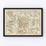 Boston Vintage Map 1747