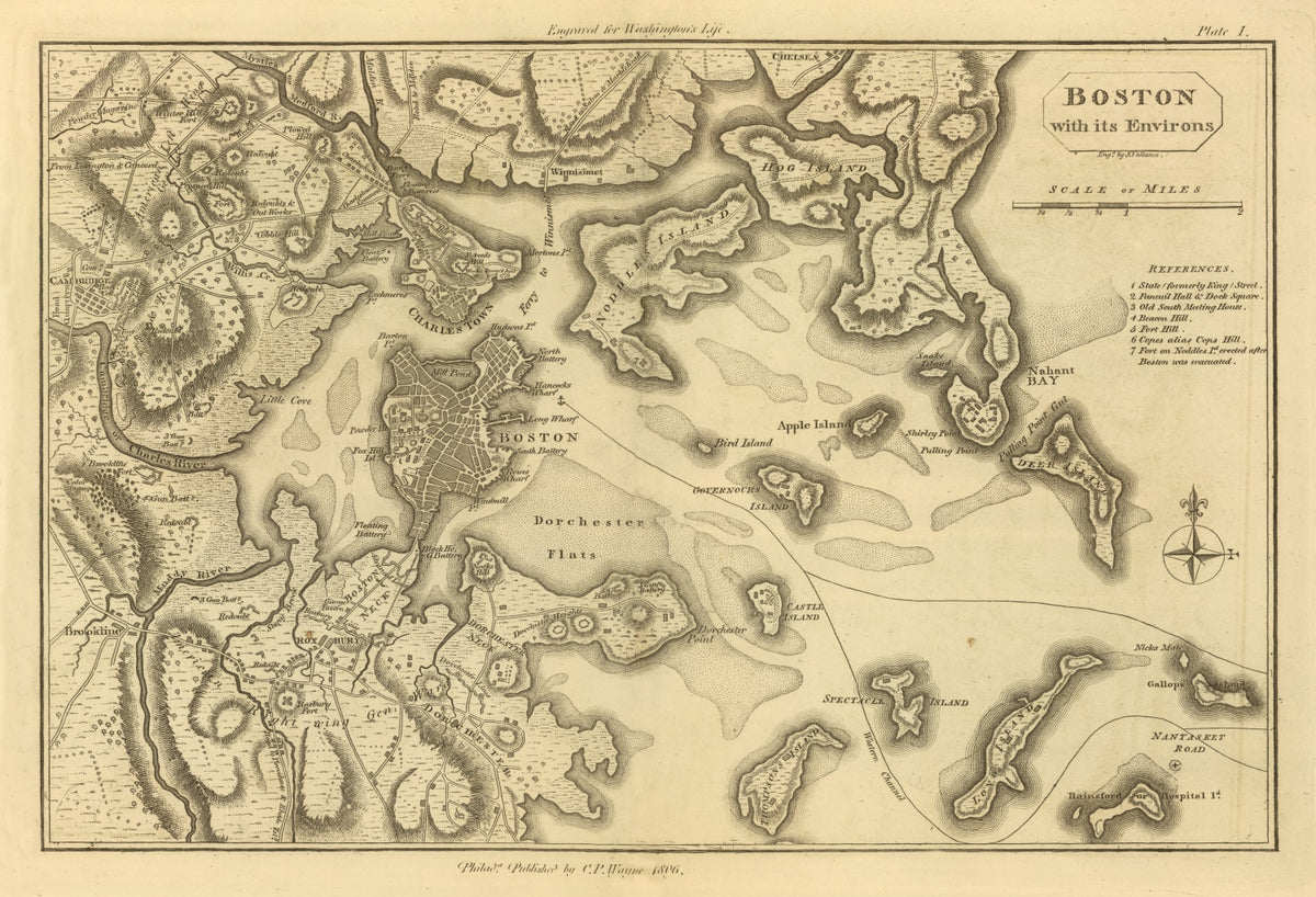 Preview of Vintage Map of Boston, Massachusetts 1807