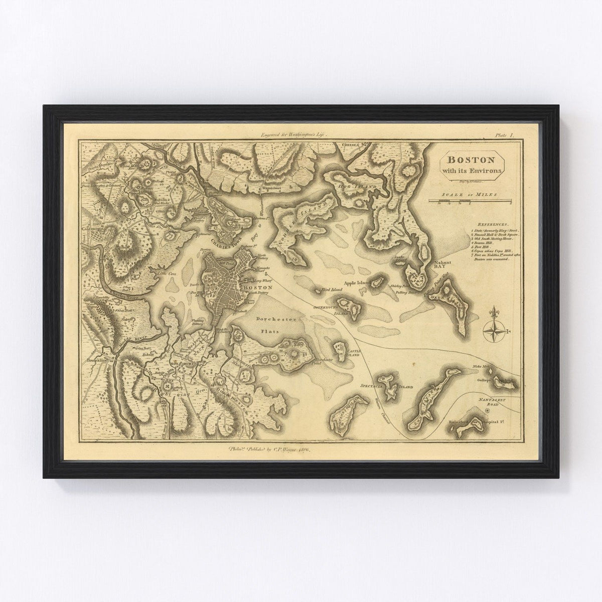 Boston Vintage Map 1807