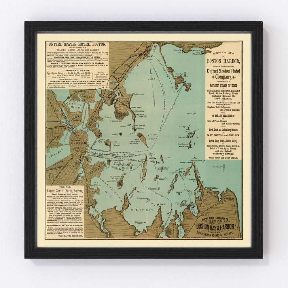 Boston Vintage Map 1884