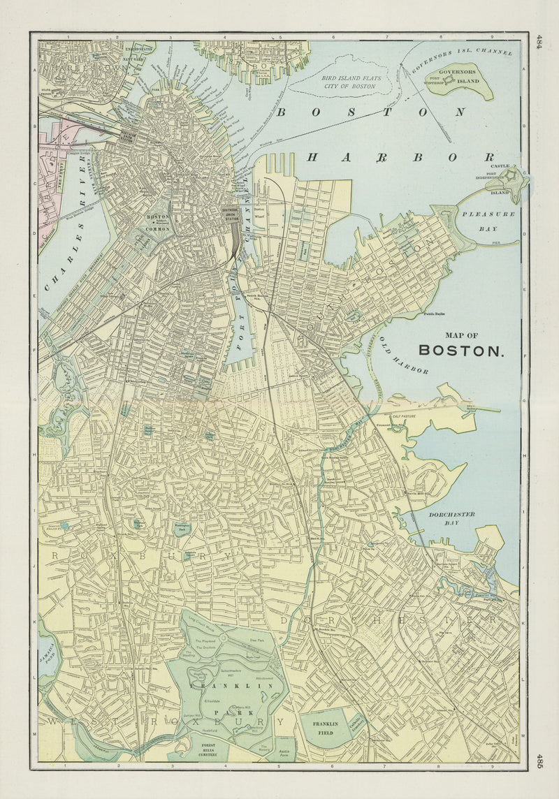Size comparison using Vintage Map of Boston, Massachusetts 1901