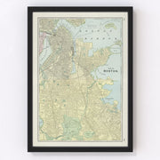 Boston Vintage Map 1901