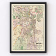 Boston Vintage Map 1874
