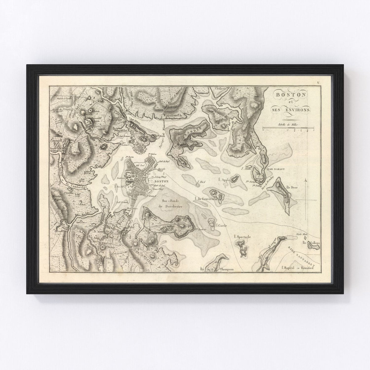 Boston Vintage Map 1807