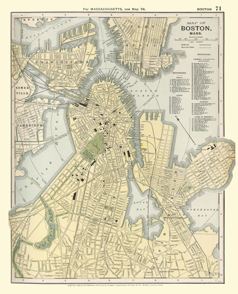 Size comparison using Vintage Map of Boston, Massachusetts 1891