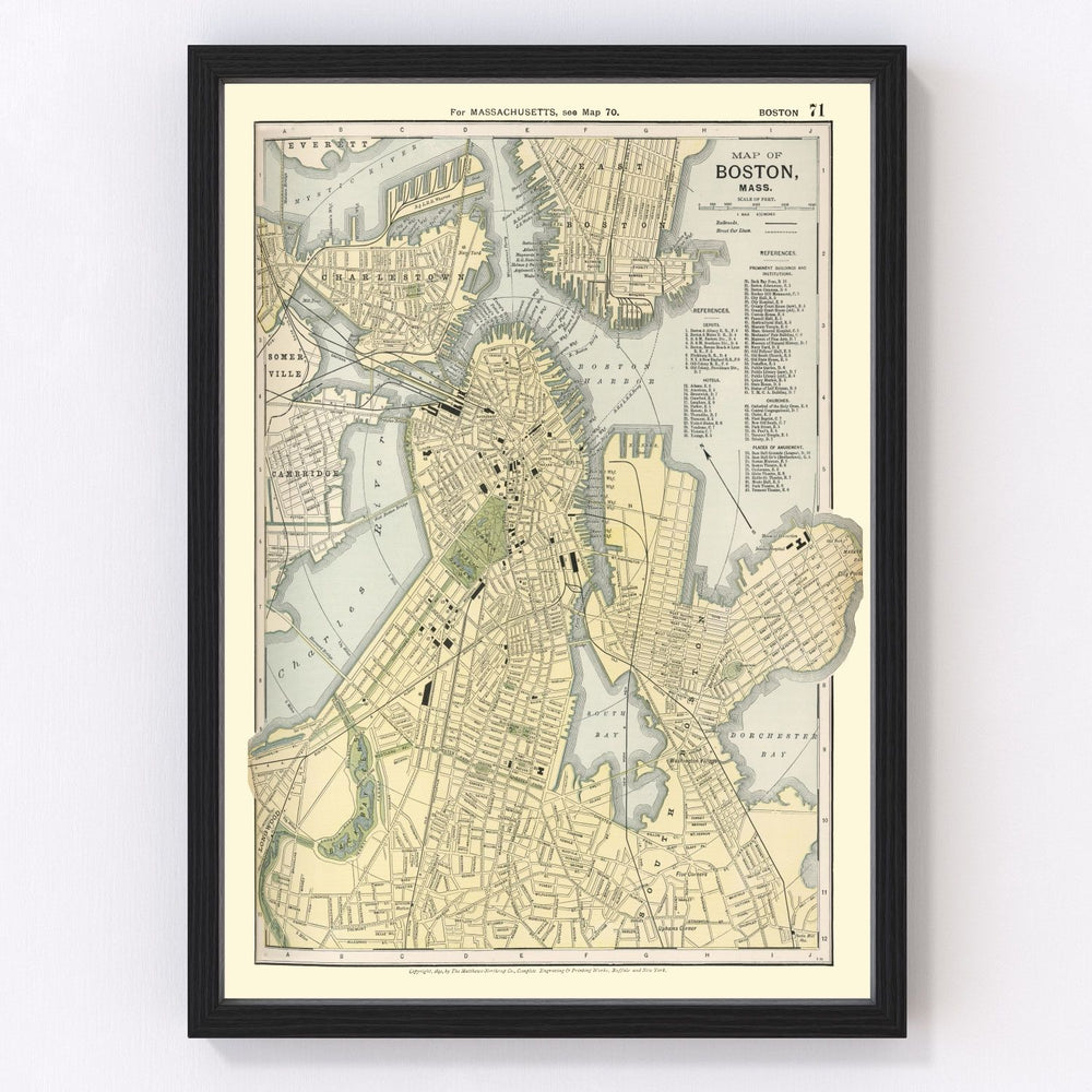 Boston Vintage Map 1891