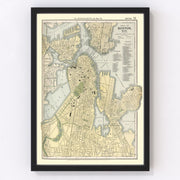 Boston Vintage Map 1891