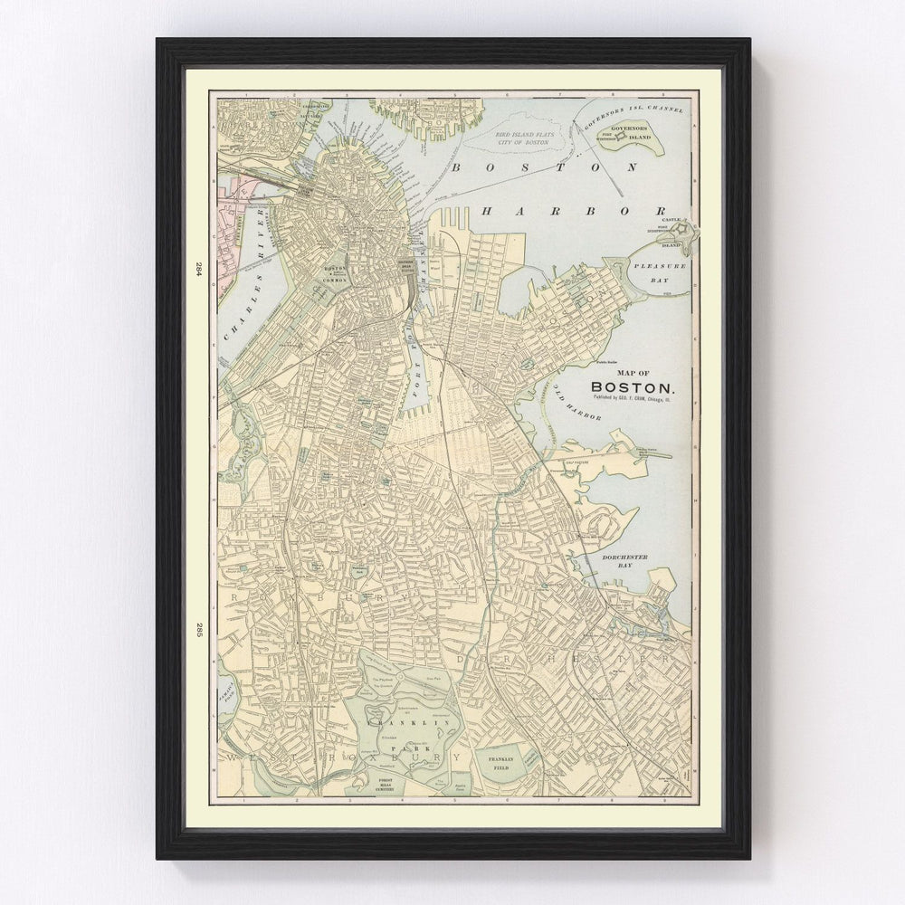 Boston Vintage Map 1901