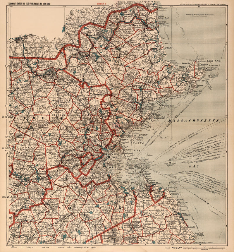 Size comparison using Vintage Map of Boston, Massachusetts 1905