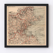 Boston Vintage Map 1905