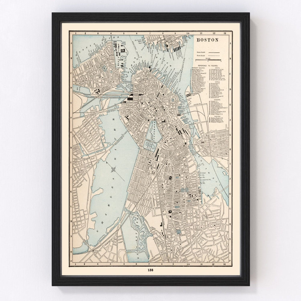 Boston Vintage Map 1893