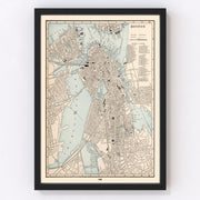 Boston Vintage Map 1893
