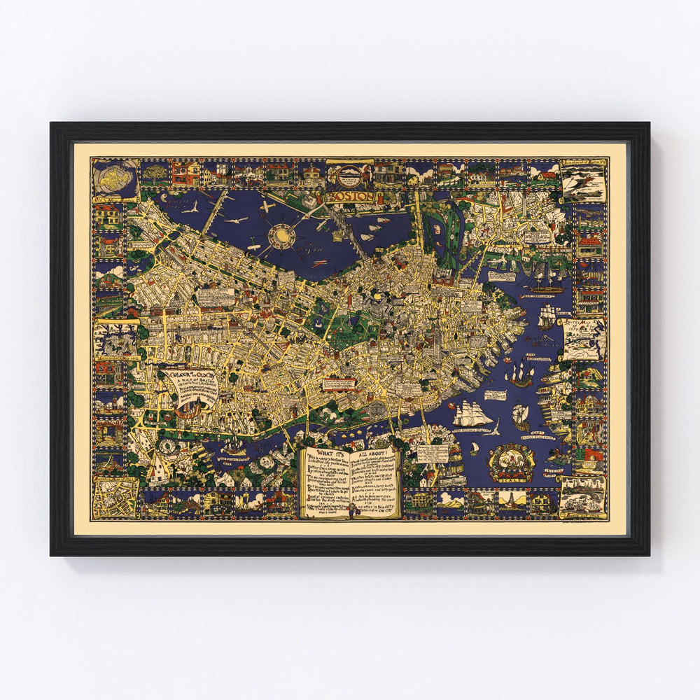 Boston Vintage Map 1926