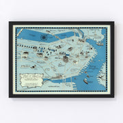 Boston Vintage Map 1926