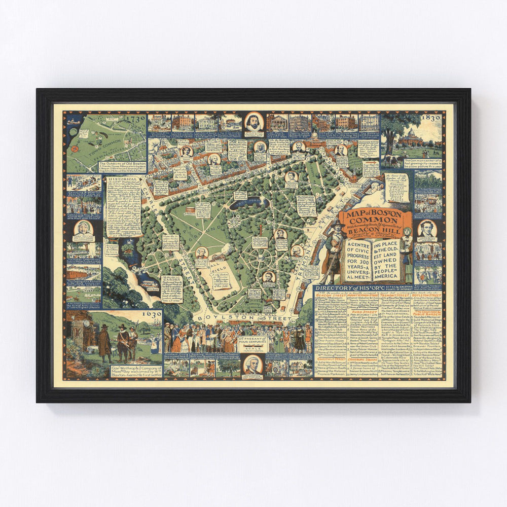 Boston Vintage Map 1930