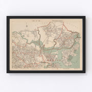 Boston Vintage Map 1891