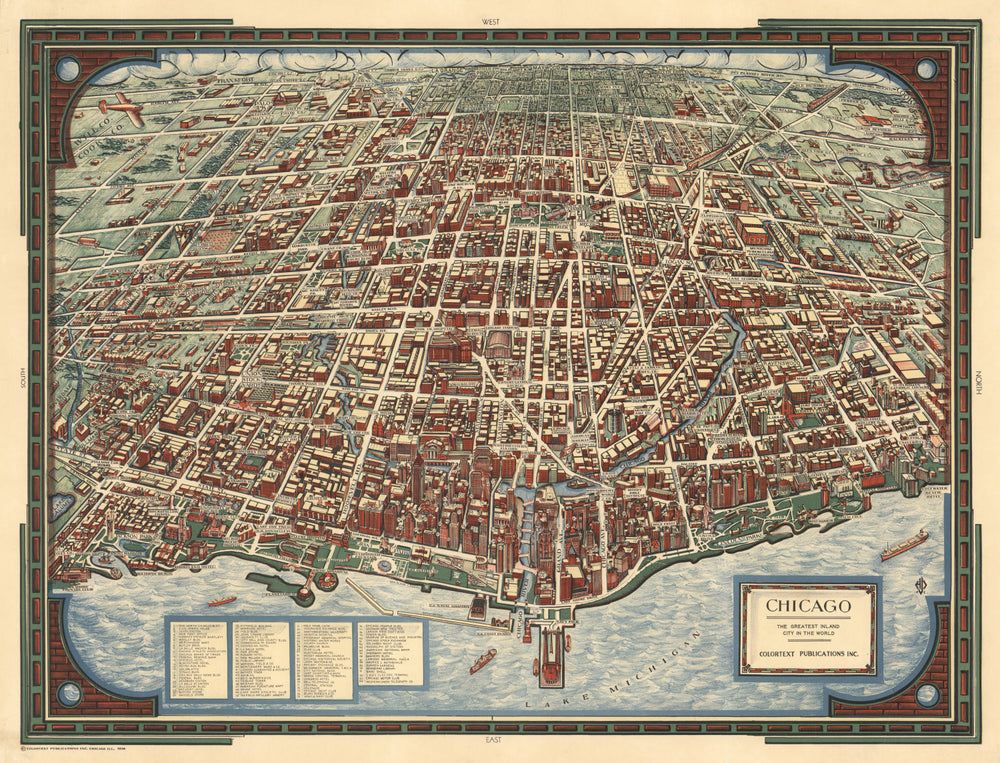 Vintage Map of Chicago, Illinois 1938 print style example
