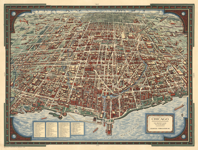 Size comparison using Vintage Map of Chicago, Illinois 1938