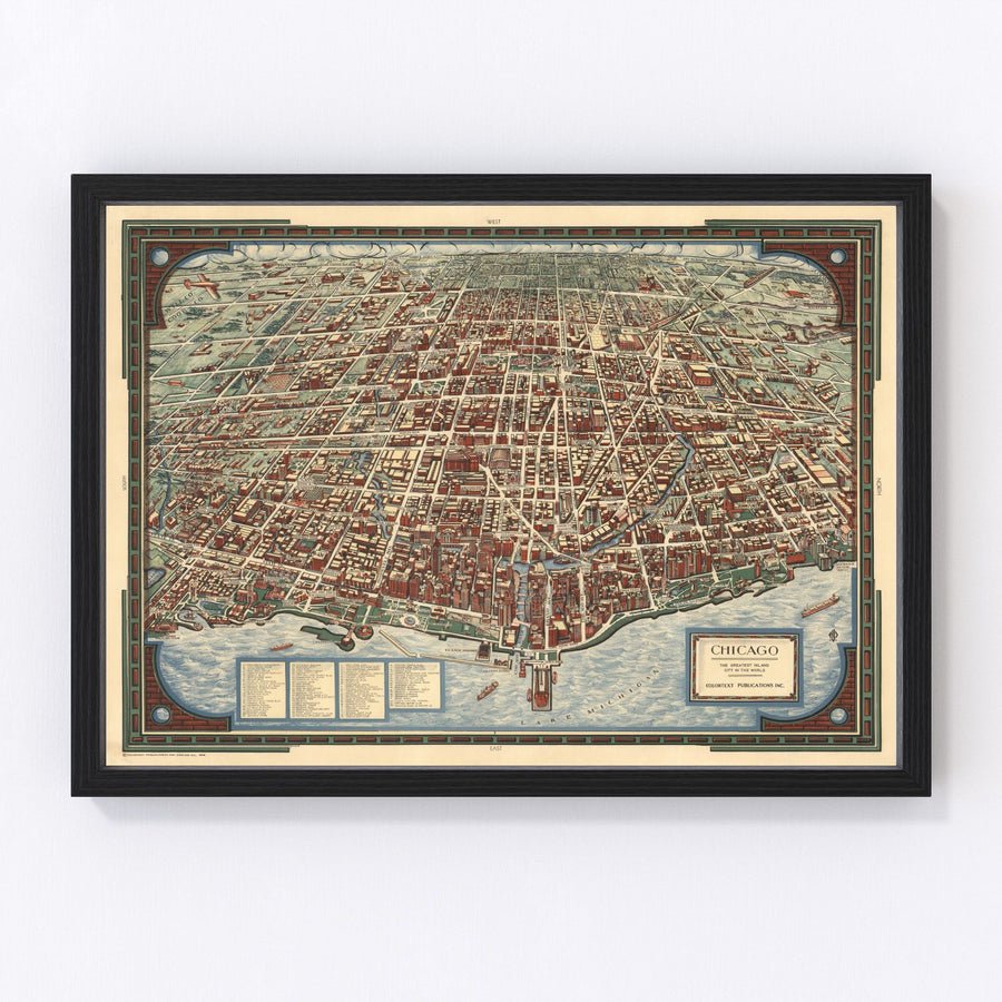 Chicago Vintage Map 1938