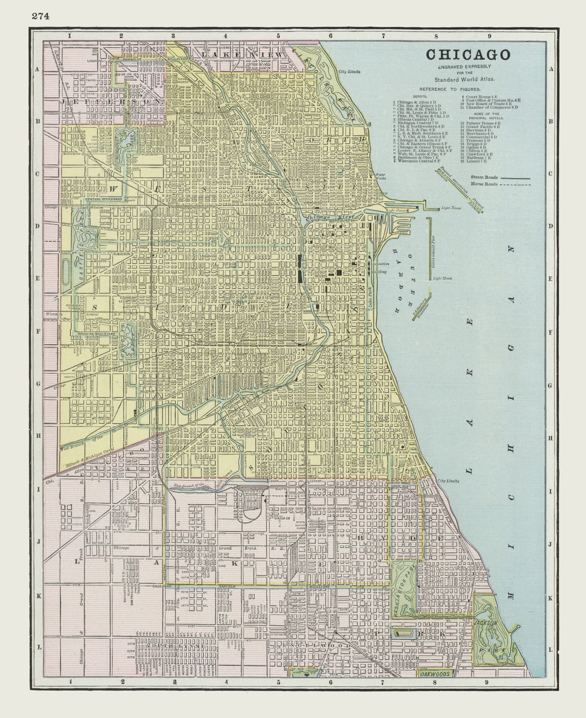 Preview of Vintage Map of Chicago, Illinois 1889