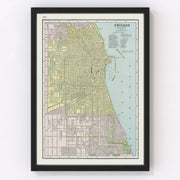 Chicago Vintage Map 1889