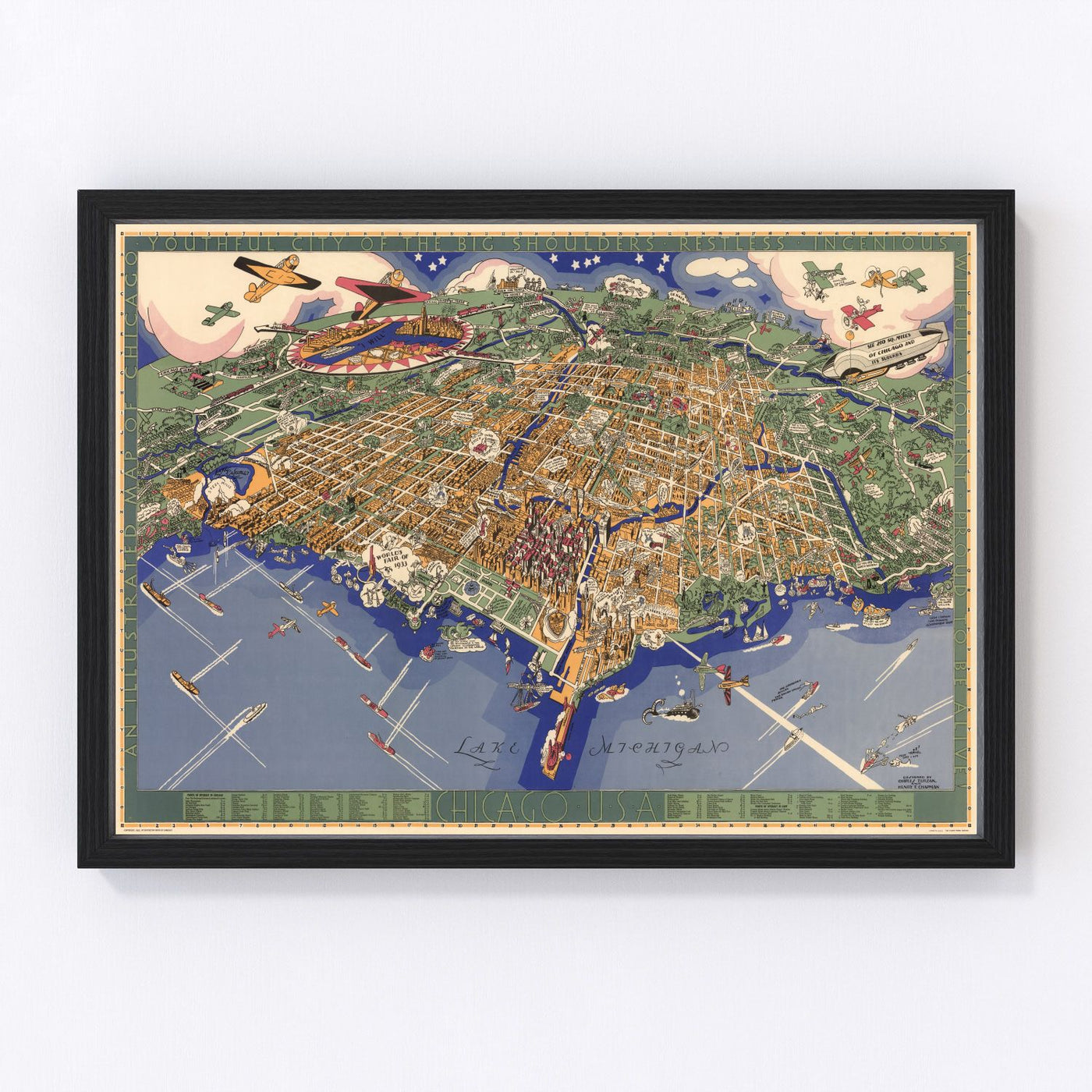 Chicago Vintage Map 1931