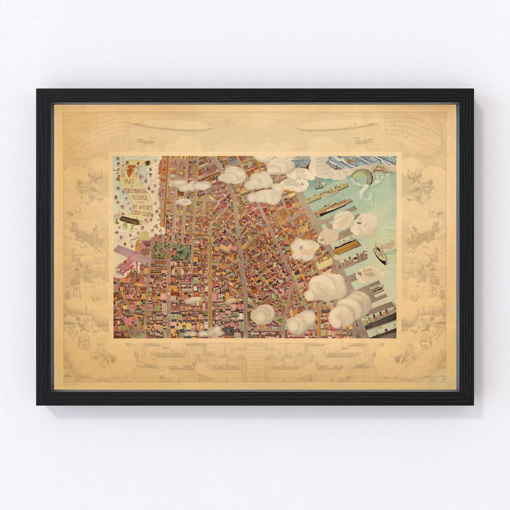 Greenwich Village Vintage Map 1920