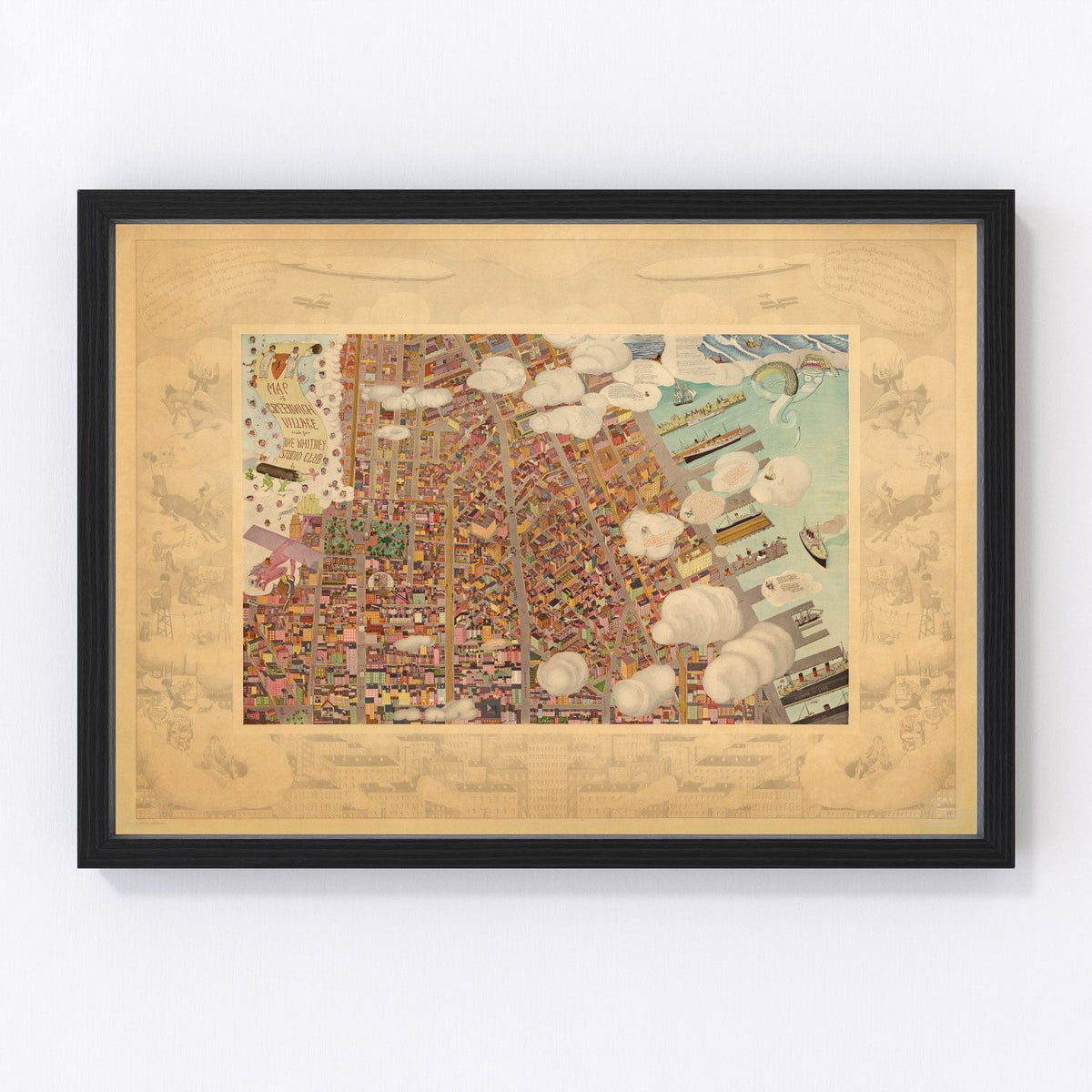 Greenwich Village Vintage Map 1920