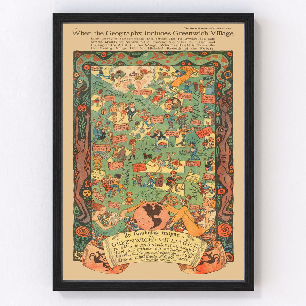 Greenwich Village Vintage Map 1922