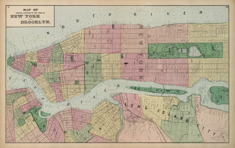 Size comparison using Vintage Map of Brooklyn, New York 1873