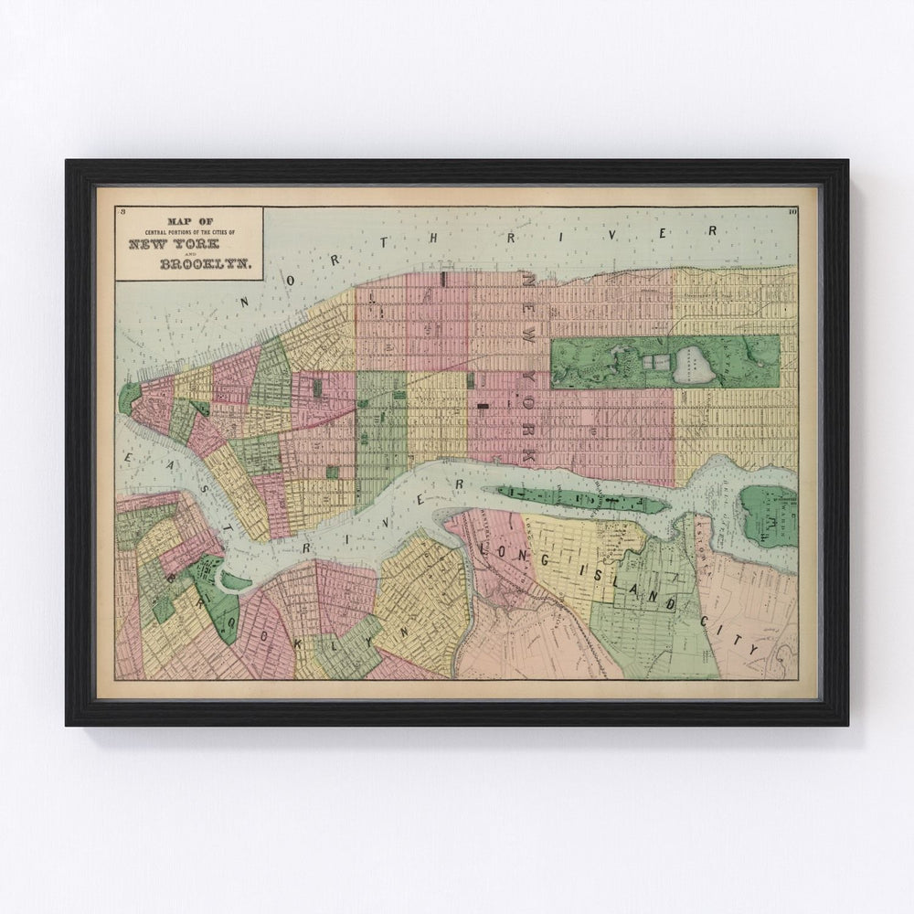 Brooklyn Vintage Map 1873