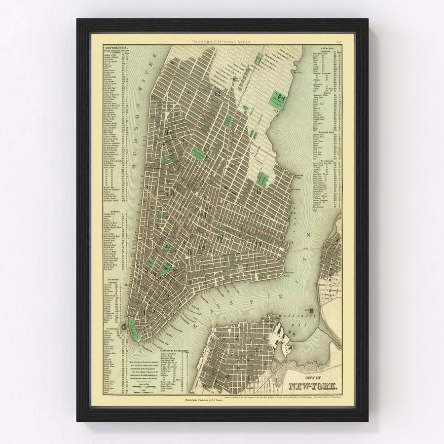 New York City Vintage Map 1836