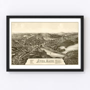 Ayer Vintage Map 1886