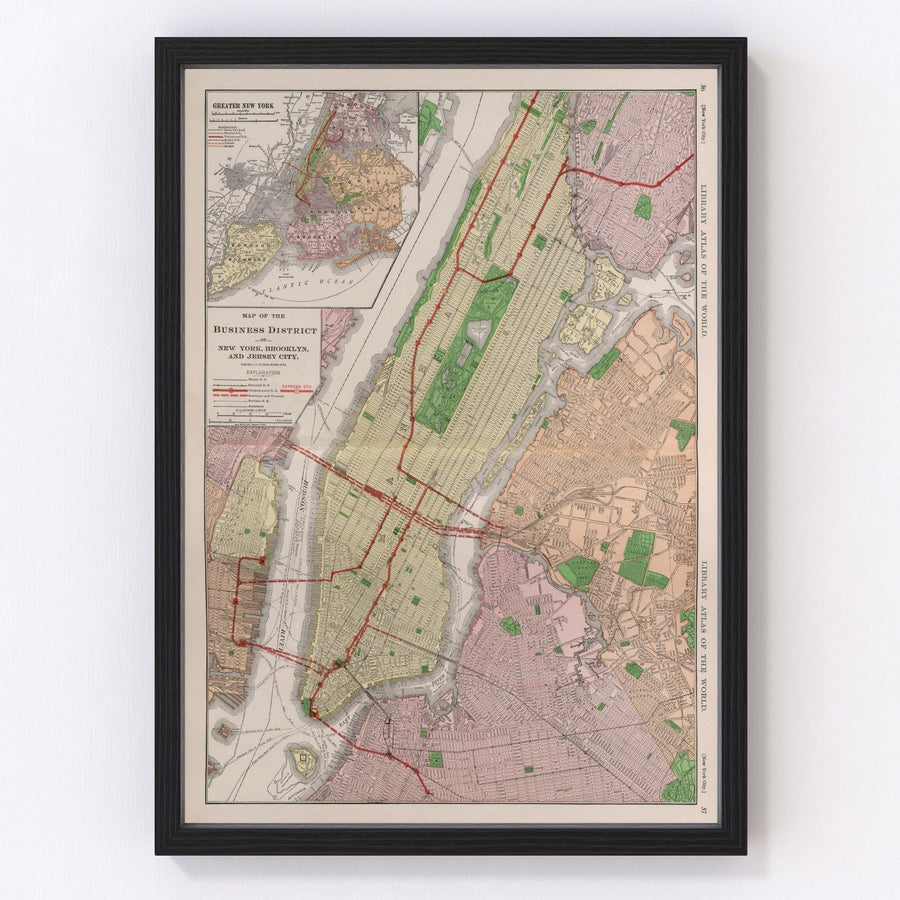 New York City Vintage Map 1911
