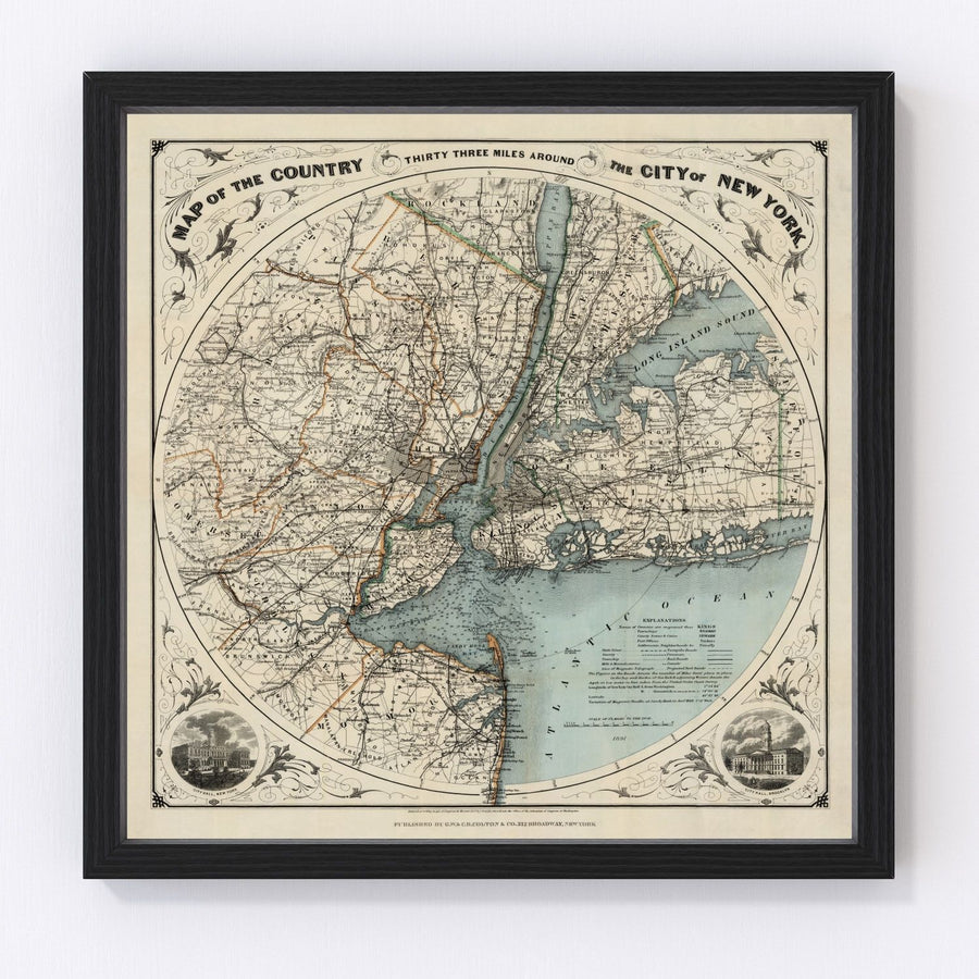 New York City Vintage Map 1891