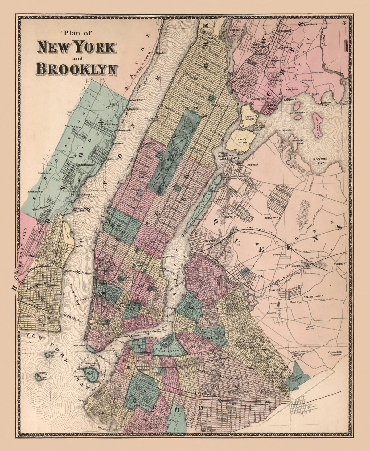 Preview of Vintage Map of Brooklyn, New York 1867