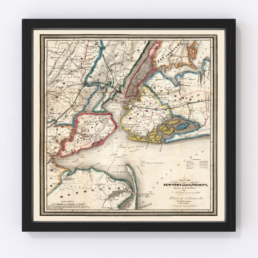 New York City Vintage Map 1836