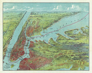 Vintage Map of Long Island, New York 1909