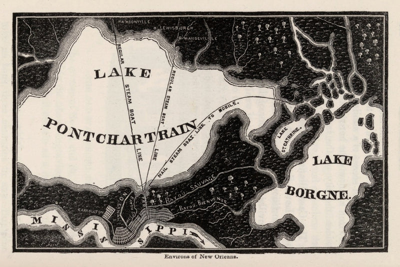 Size comparison using Vintage Map of New Orleans, Louisiana 1845