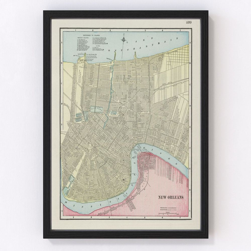 New Orleans Vintage Map 1901