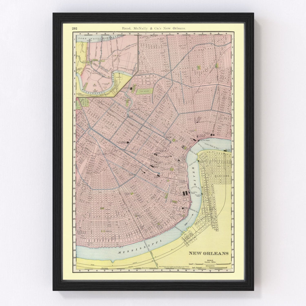 New Orleans Vintage Map 1903