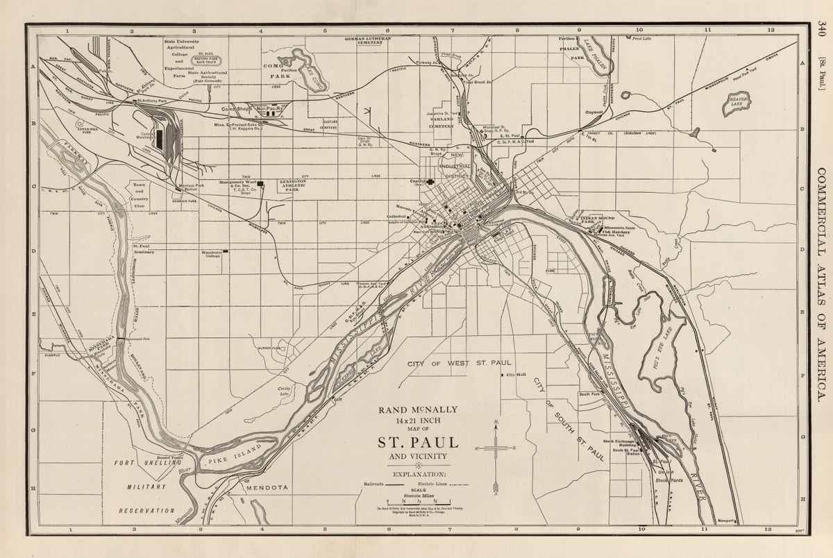 Preview of Vintage Map of St. Paul, Minnesota 1924