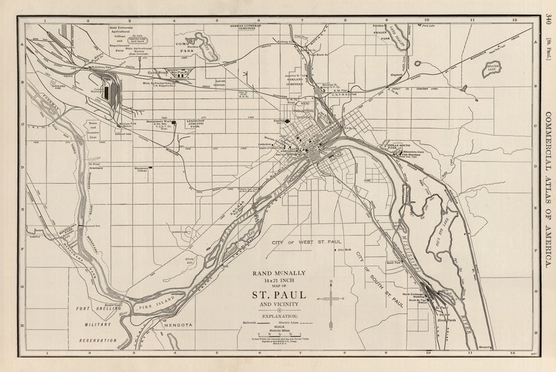 Size comparison using Vintage Map of St. Paul, Minnesota 1924
